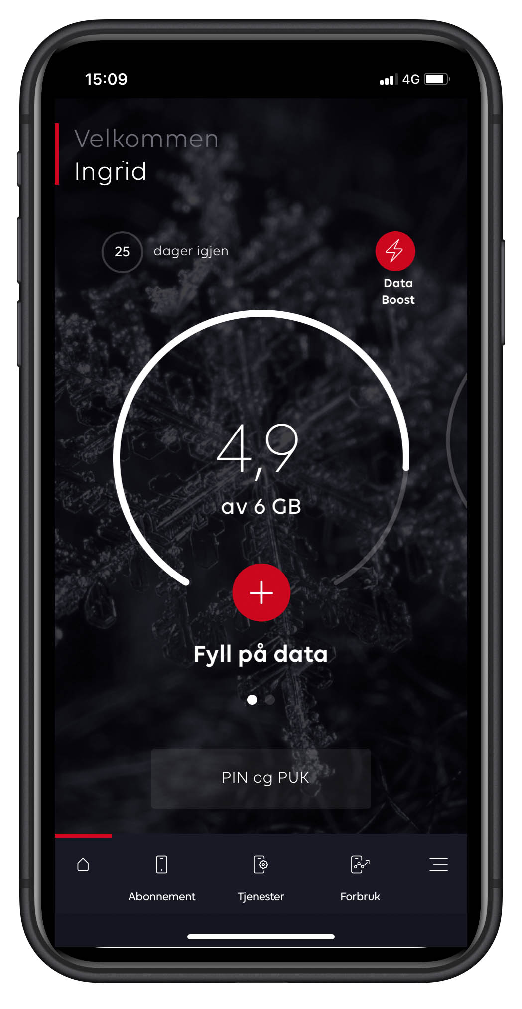 Fyll på data