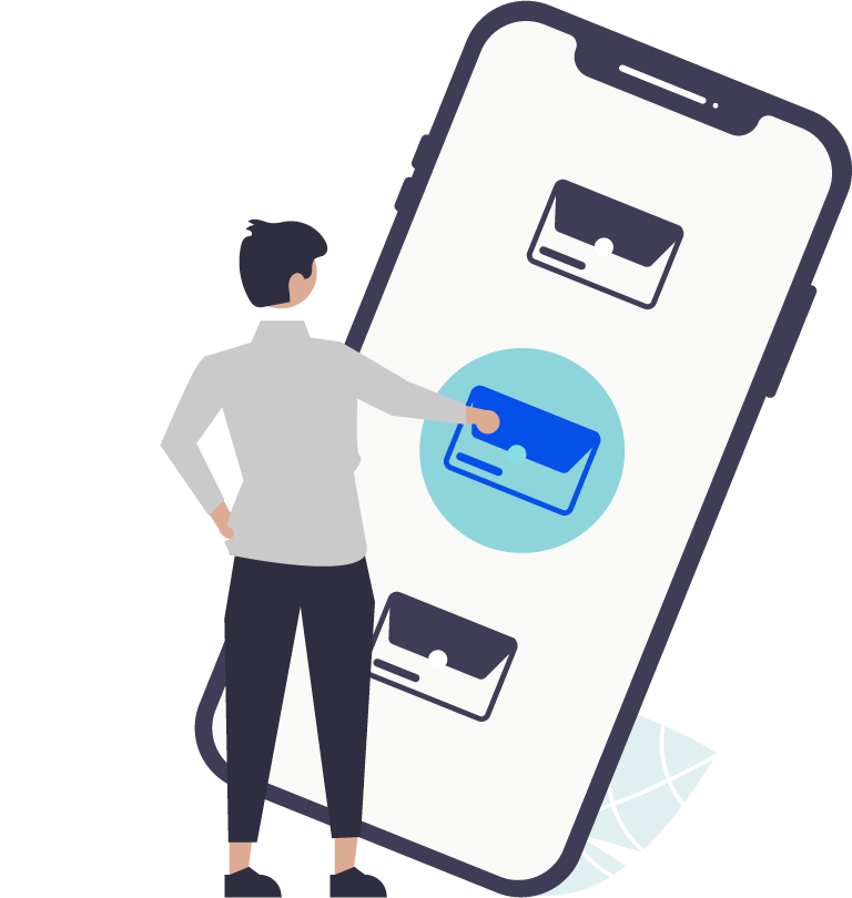 Illustrasjon - mann ved telefon